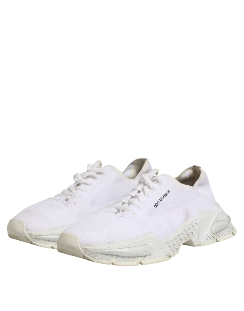 Baskets blanches dolce & gabbana airmaster homme avec semelle épaisse texturée et dessus en mesh