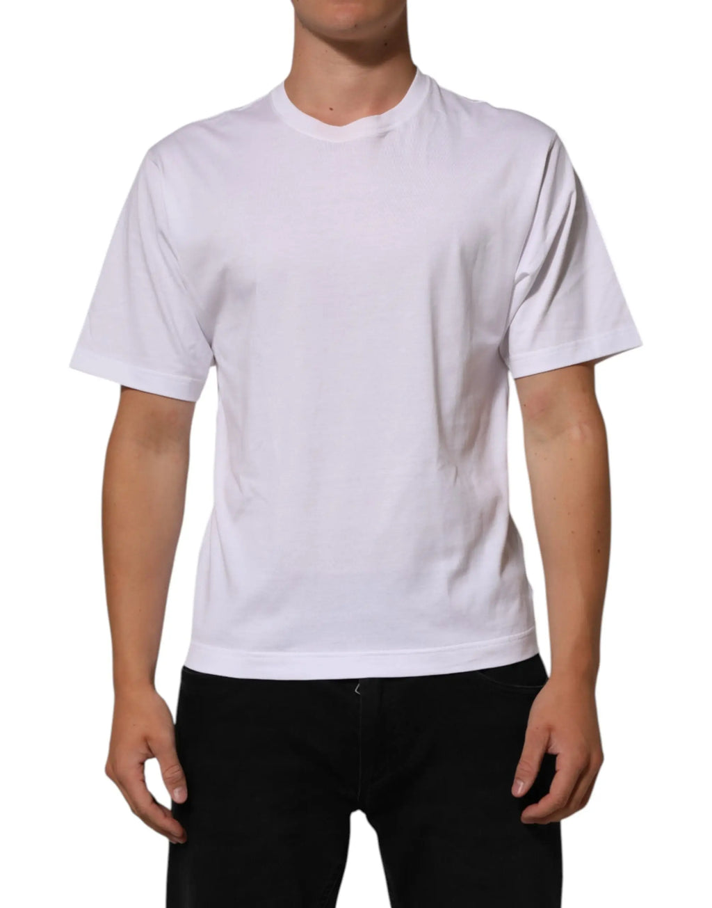 T-shirt blanc dolce & gabbana en coton avec col rond et manches courtes à motif ange pour homme