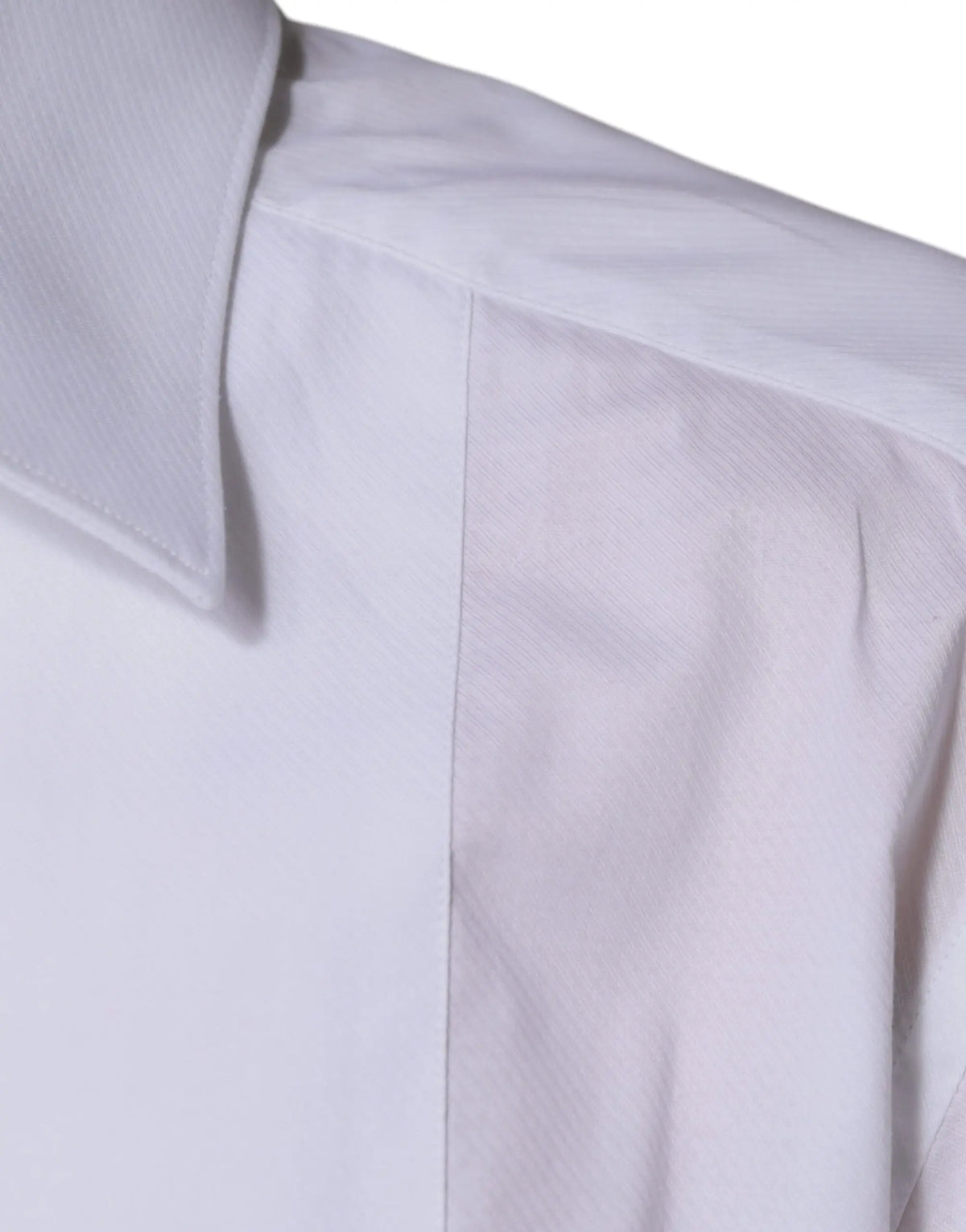 Chemise formelle dolce gabbana blanche en coton popeline avec col net et coutures ajustées
