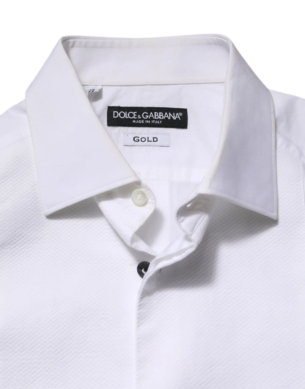 Chemise homme formelle dolce & gabbana blanche en popeline de coton avec col net et tissage texturé subtil