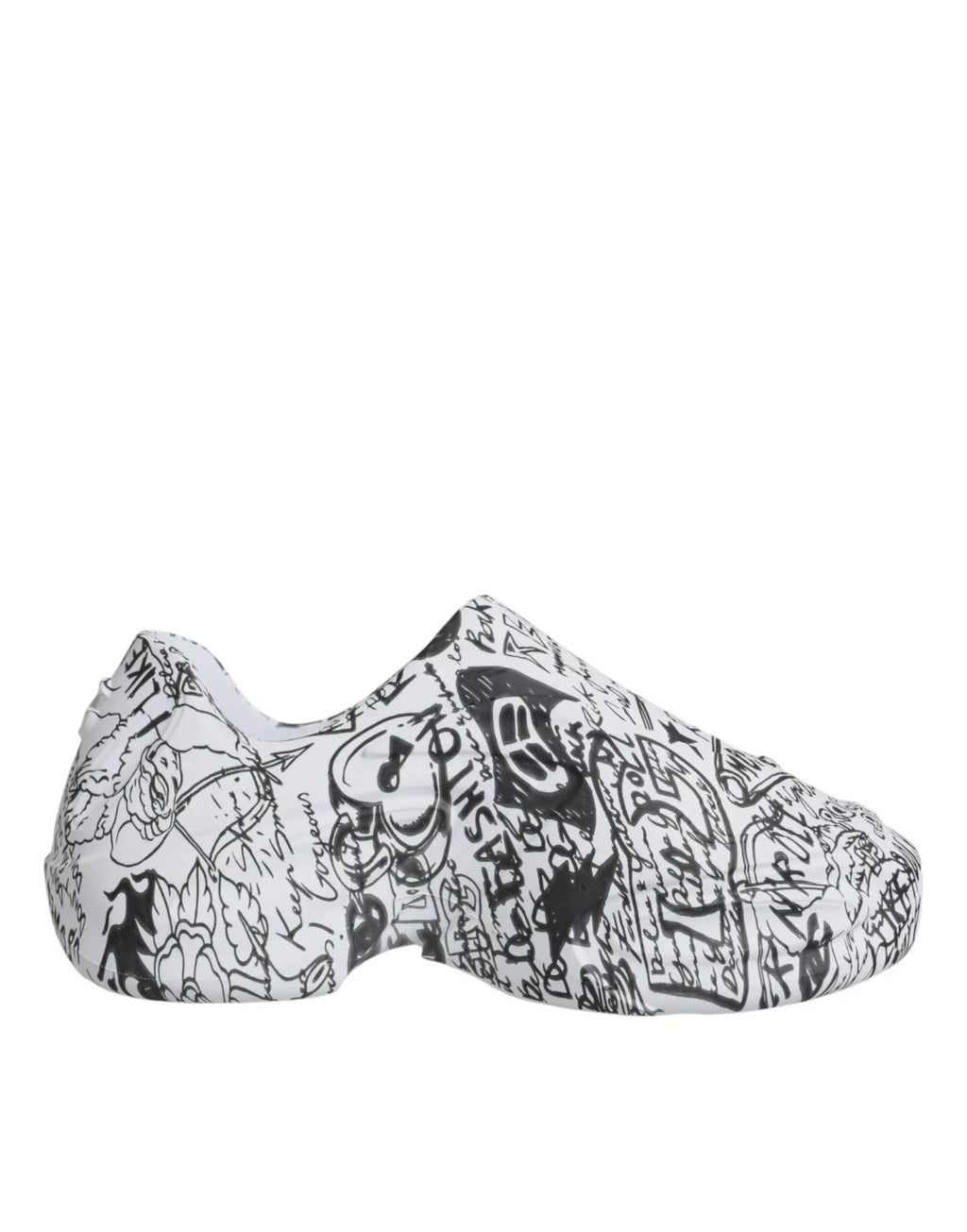 Dolce & Gabbana baskets daymaster blanches avec art graffiti noir couvrant toute la surface