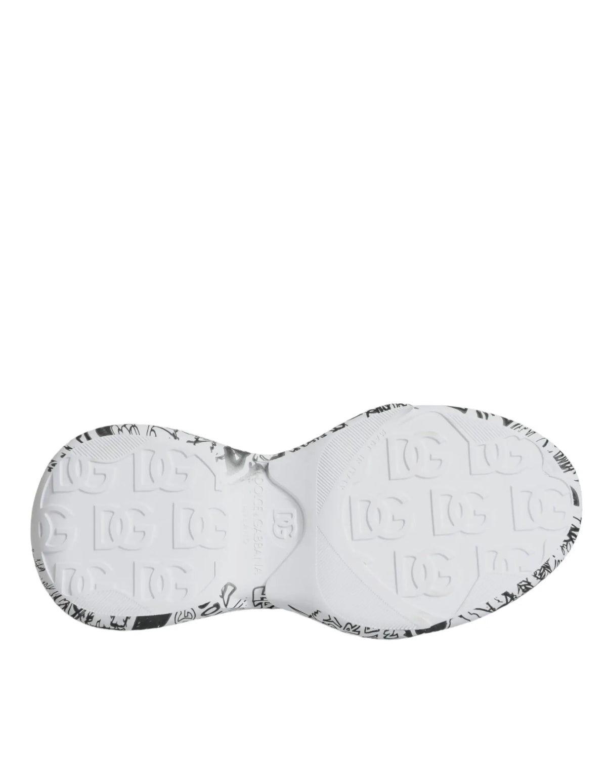 Semelle en caoutchouc blanche avec logo dc noir et motifs graffiti des baskets dolce & gabbana daymaster blanche noir
