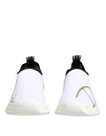 Dolce & gabbana white black low top sorrento sneakers with white slip-on design black accents and gold logo detailing