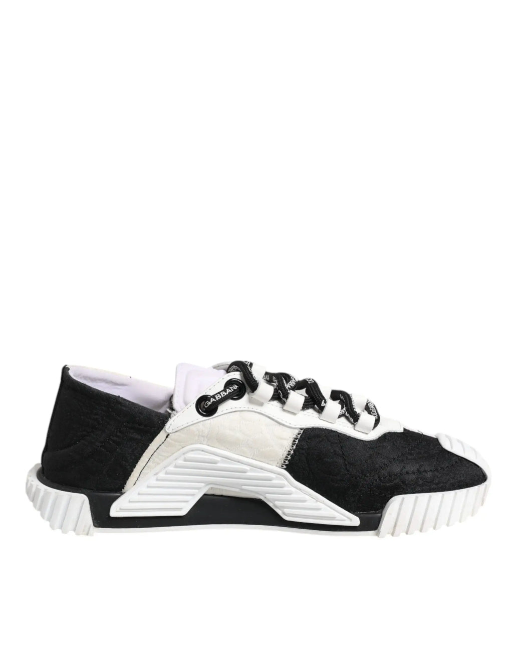 Sneakers dolce & gabbana ns1 basses noires et blanches avec empeigne texturée panneaux contrastants et semelle chunky