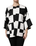 Blazer dolce & gabbana en jacquard blanc et noir à motif patchwork texturé en damier