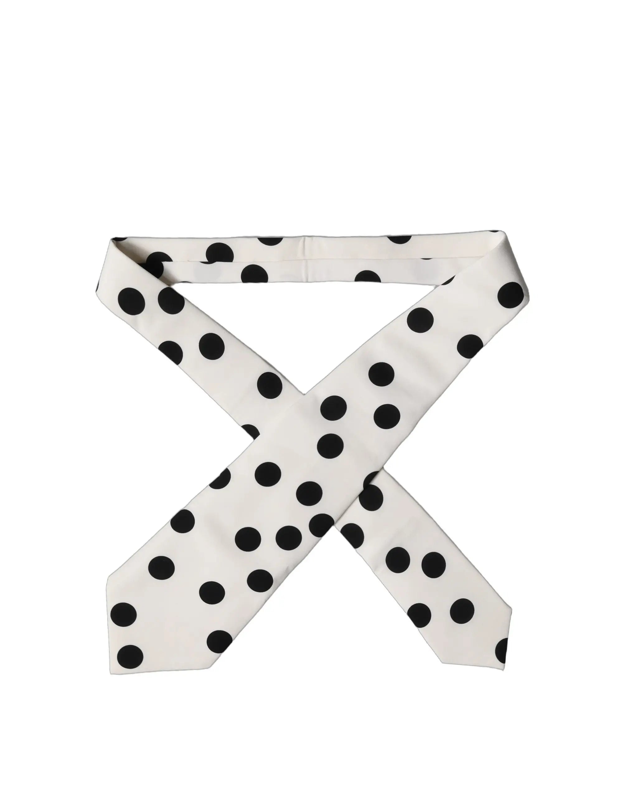 Écharpe en soie blanche à pois noirs dolce & gabbana avec design classique et élégant pour femmes