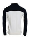 Pull over en maille blanche et noire à manches longues avec col montant dolce & gabbana sicilia henley