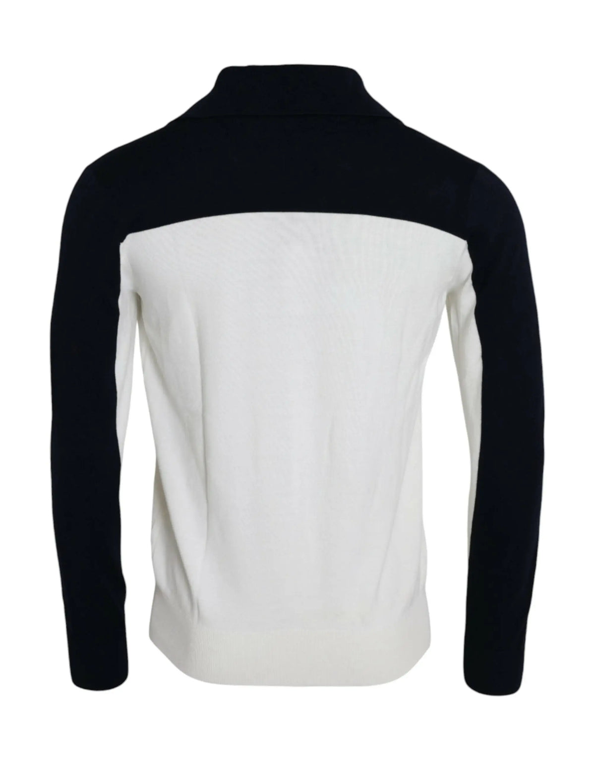 Pull over en maille blanche et noire à manches longues avec col montant dolce & gabbana sicilia henley