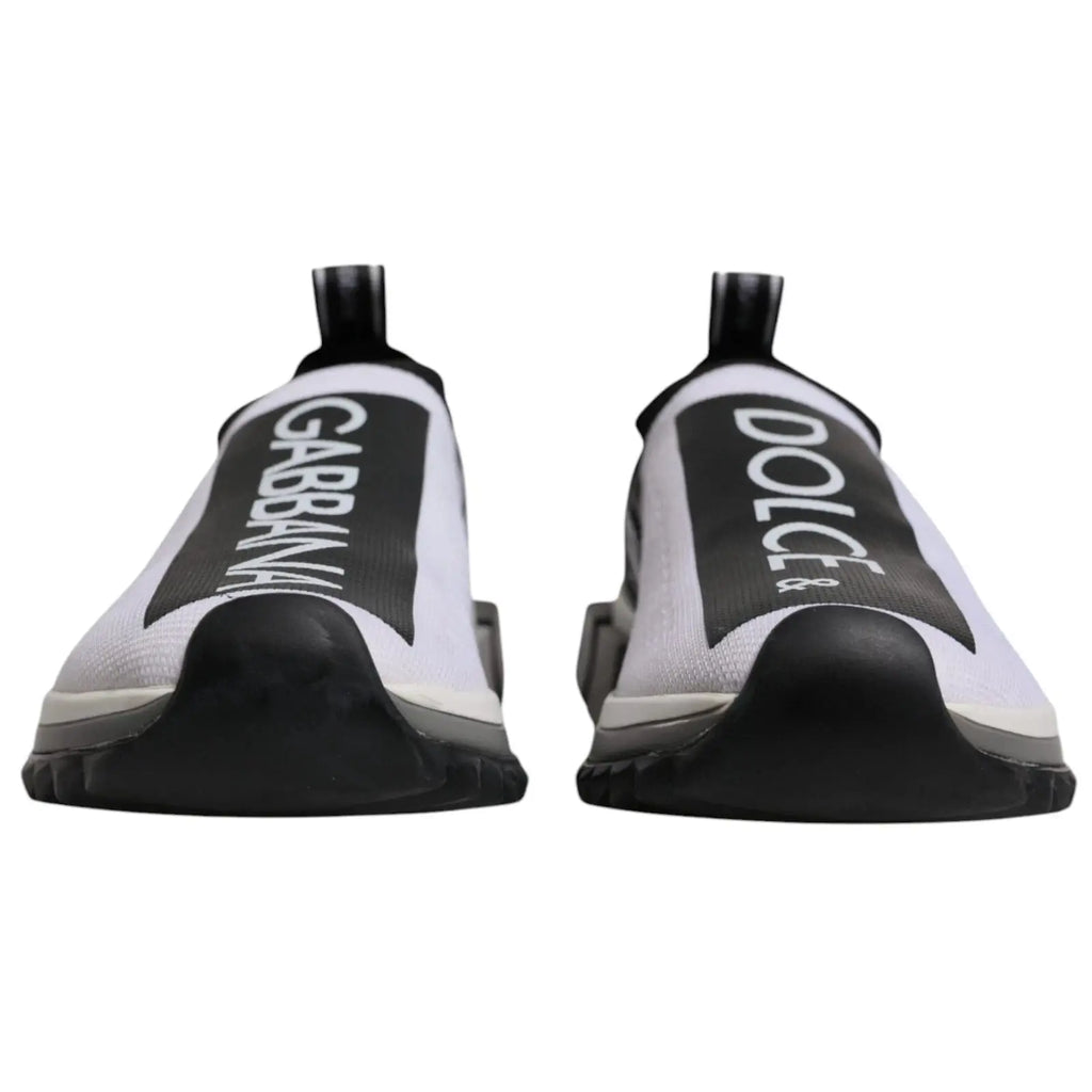 Baskets dolce & gabbana blanc et noir sans lacets avec logo audacieux sur les côtés