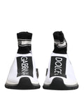 Baskets chaussettes dolce & gabbana sorrento blanches et noires avec logo audacieux sur les côtés