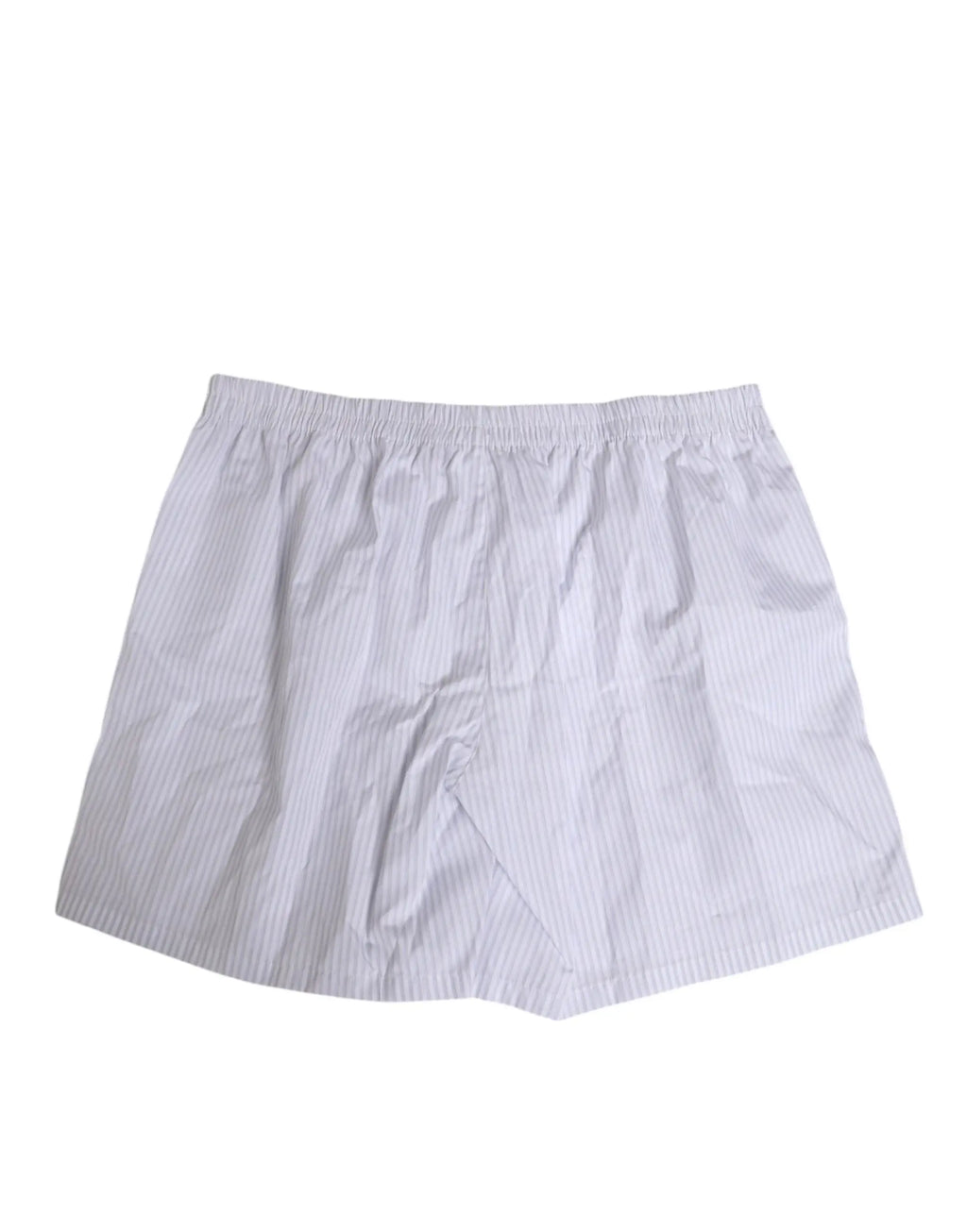 Dolce and gabbana white blue cotton striped boxer shorts with fine vertical stripes and button fly