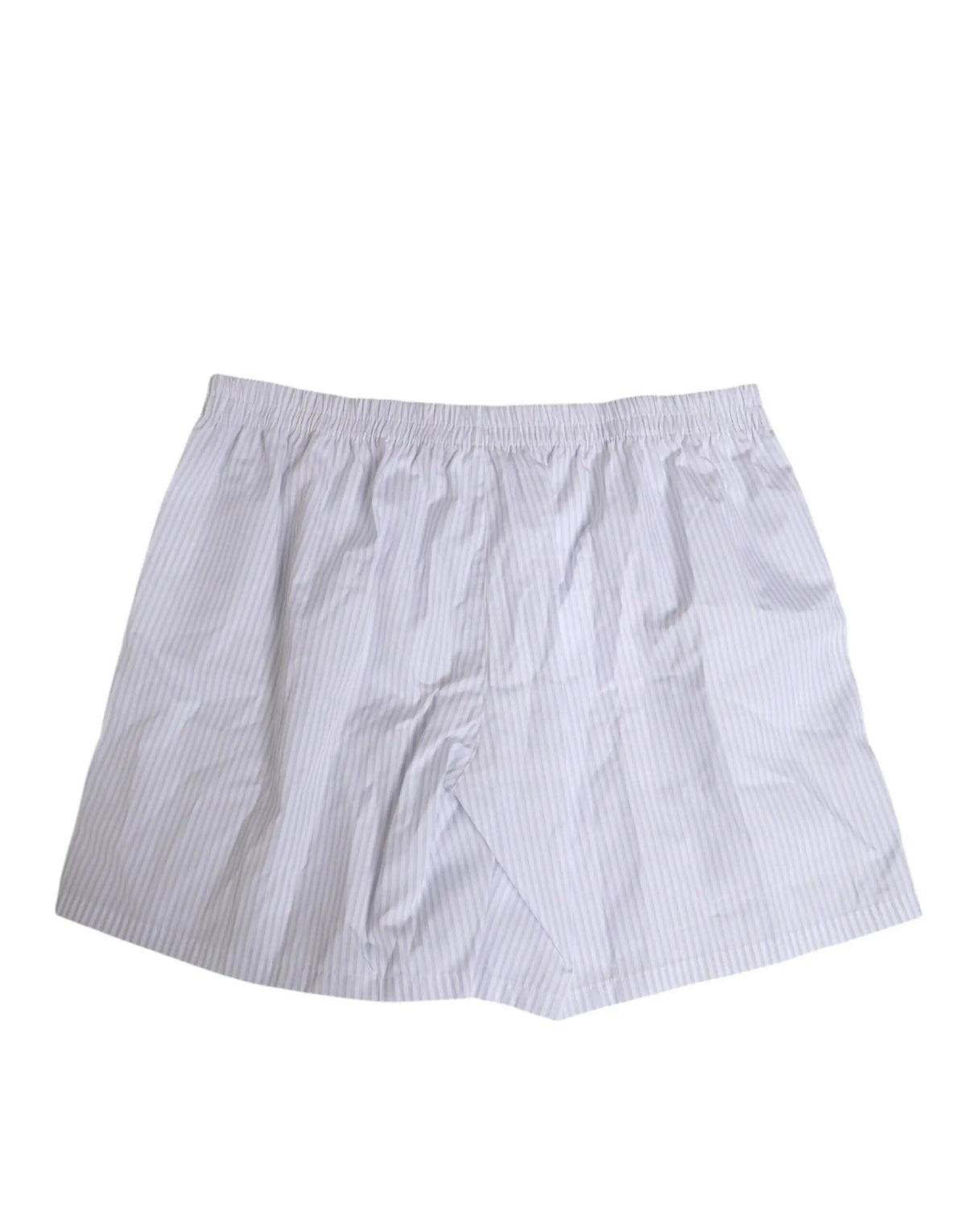 Dolce and gabbana white blue cotton striped boxer shorts with fine vertical stripes and button fly