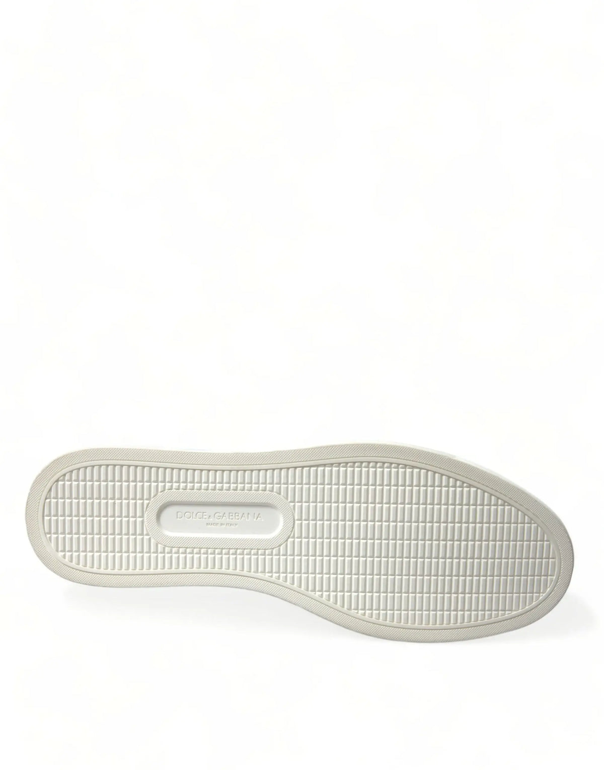 La semelle en caoutchouc blanc avec une texture en grille et logo embossé des baskets basses en cuir blanc dolce & gabbana bordeaux