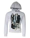 Sweat à capuche blanc dolce & gabbana en coton avec imprimé graphique noir et teal et le mot beking en lettres capitales