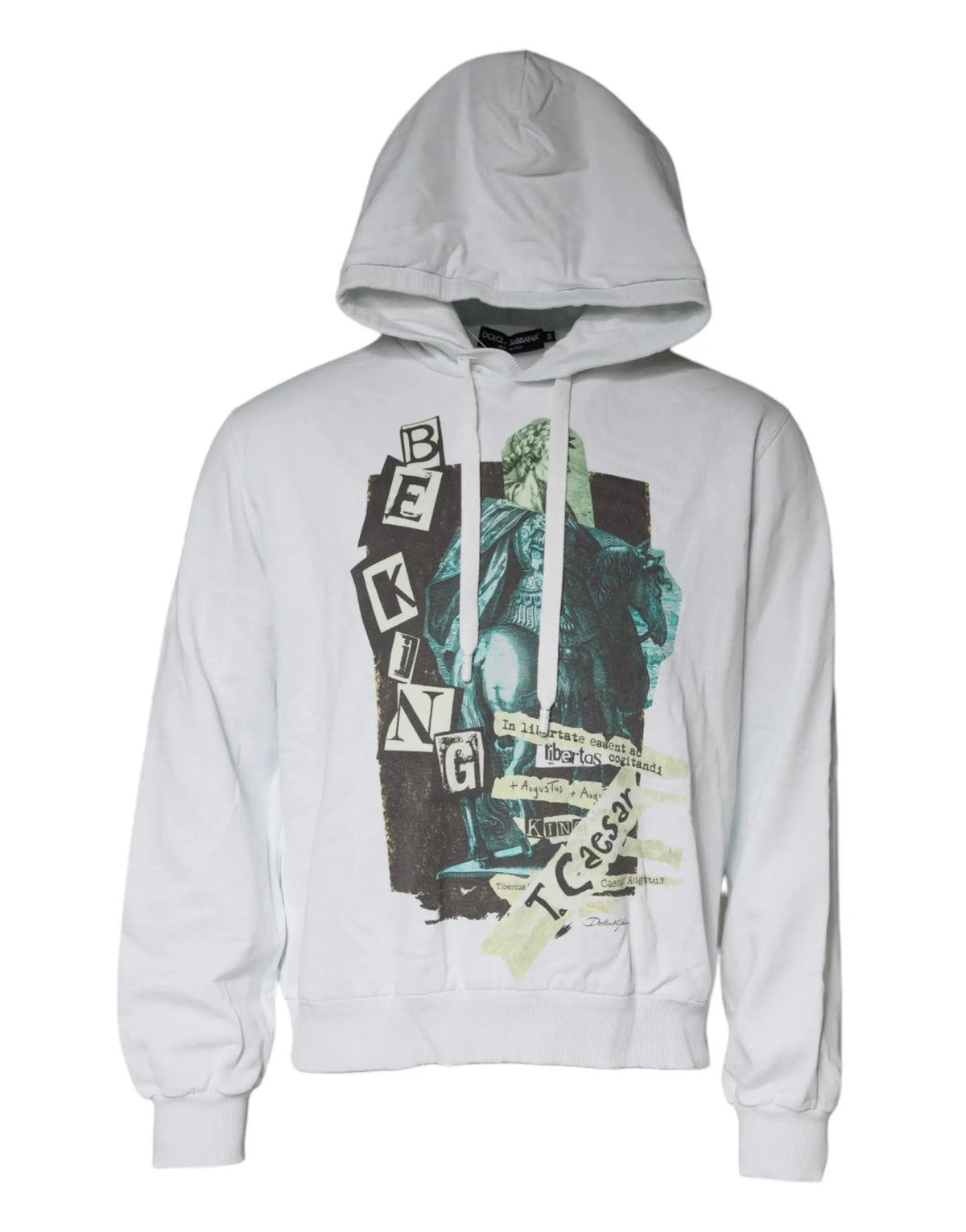 Dolce & gabbana sweat à capuche blanc en coton avec impression graphique beijing et motif illustré