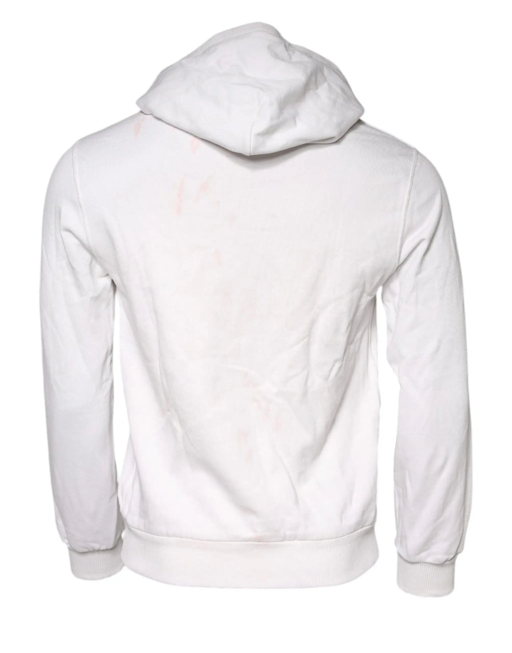 Sweat à capuche blanc dolce & gabbana en coton caesar avec tissu doux légèrement froissé et poignets côtelés