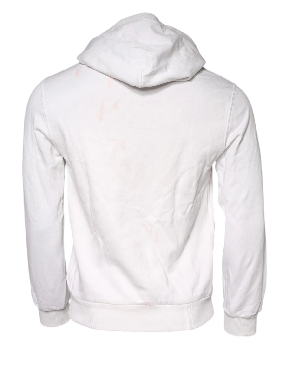 Sweat à capuche blanc dolce & gabbana en coton caesar avec tissu doux légèrement froissé et poignets côtelés