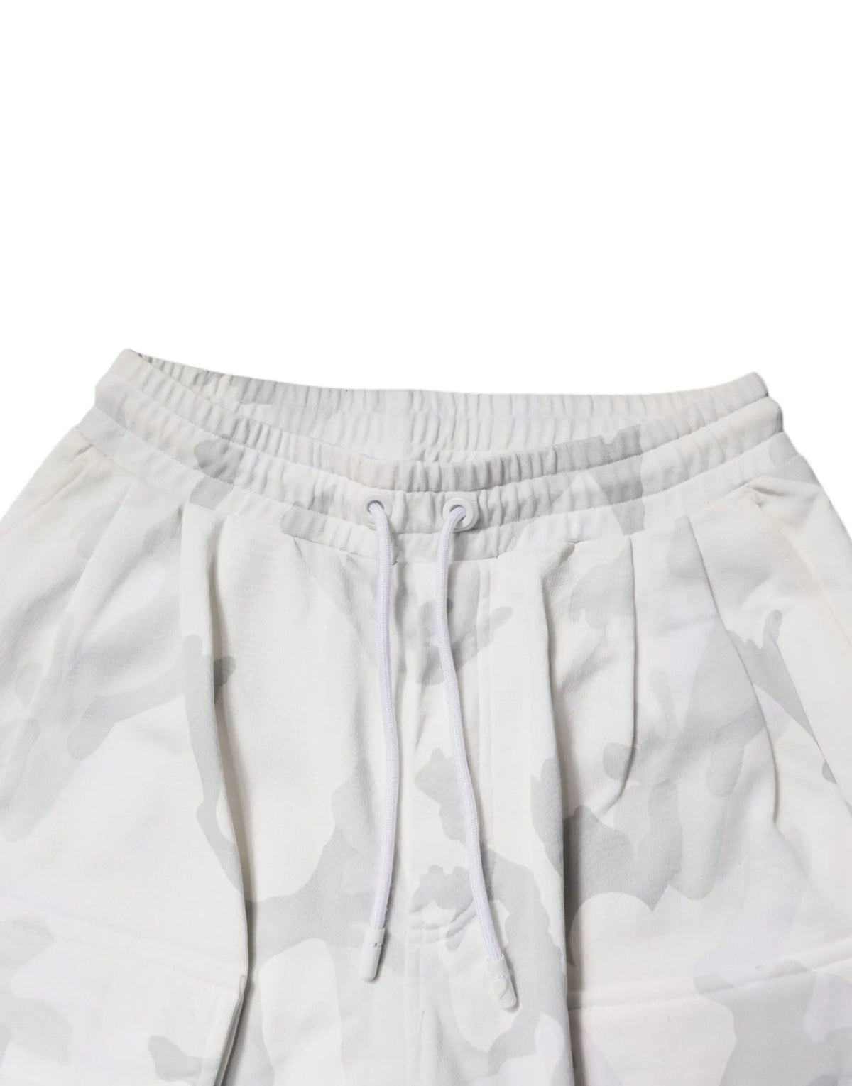 Pantalon de jogging cargo dolce & gabbana blanc camouflage avec taille élastique et cordons assortis