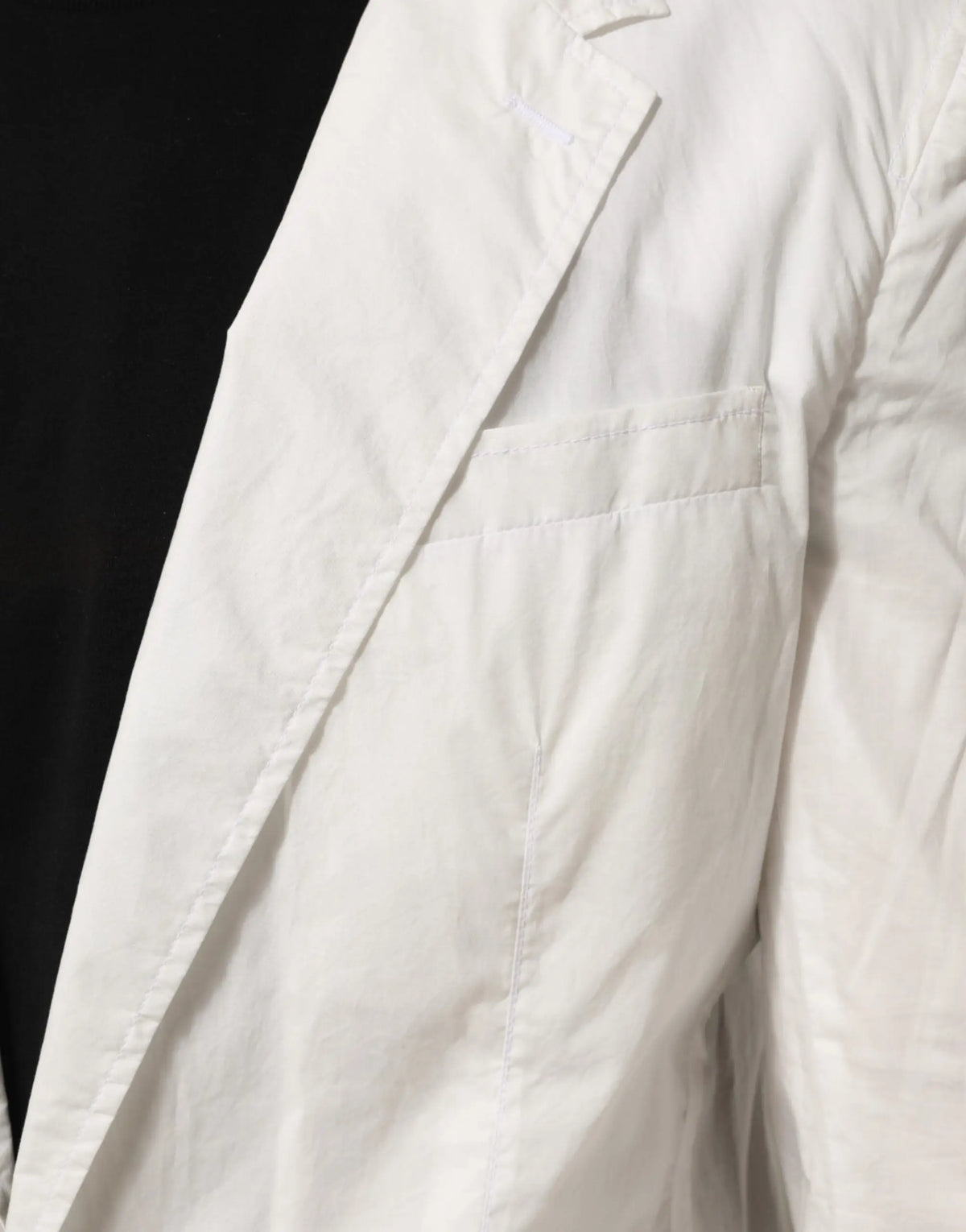 Blazer pour homme dolce & gabbana blanc en coton avec coupe ajustée et détails de surpiqûres subtils
