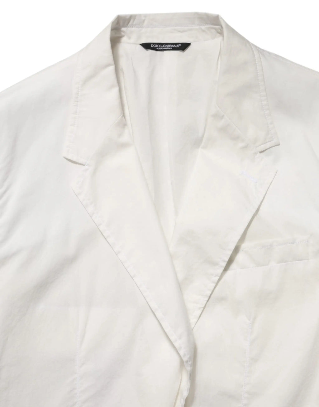 Blazer blanc dolce & gabbana en coton pour homme avec col classique et coupe ajustée à un bouton