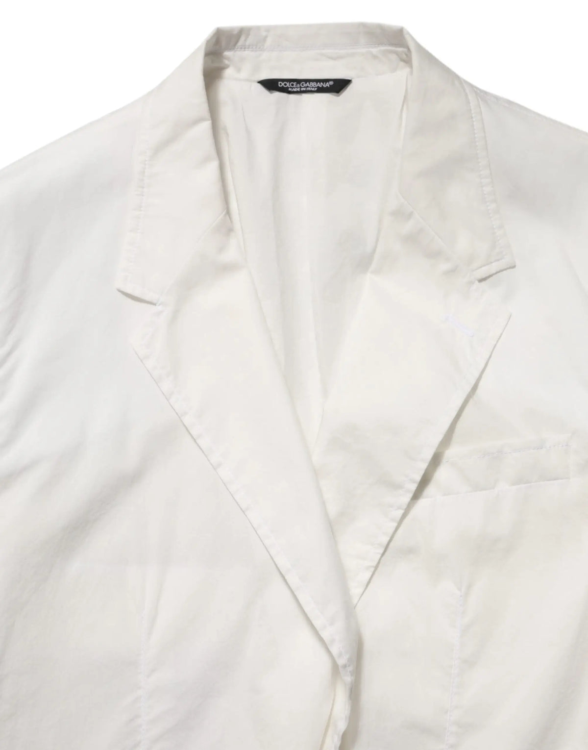 Blazer blanc dolce & gabbana en coton pour homme avec col classique et coupe ajustée à un bouton