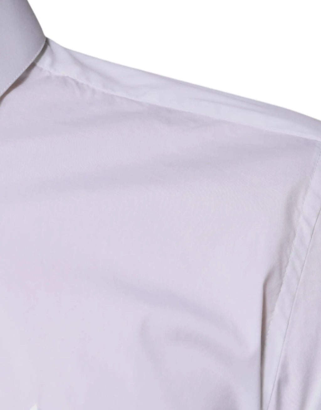 Chemise formelle blanche en mélange de coton dolce gabbana avec col net et détails de couture subtils