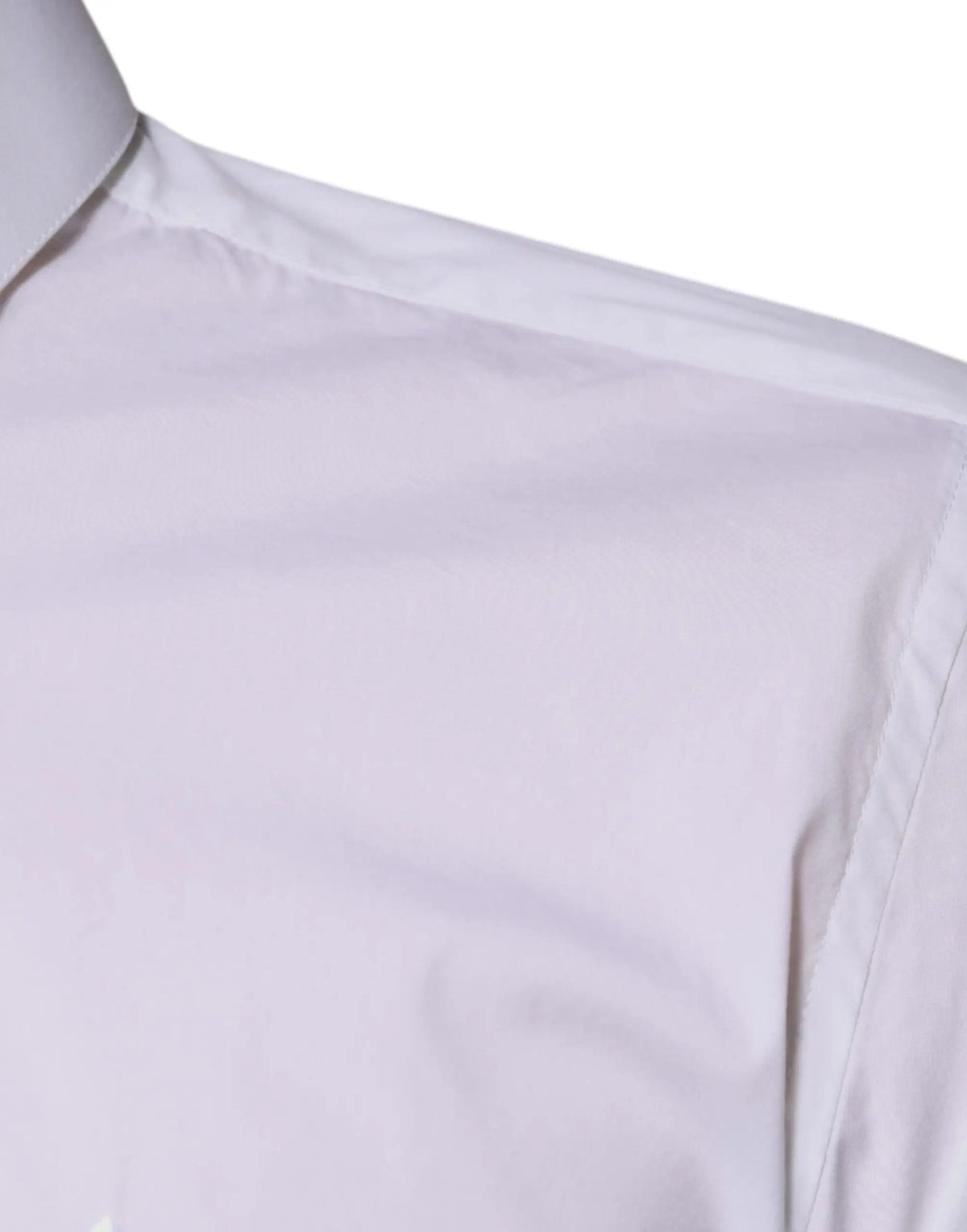 Chemise formelle blanche en mélange de coton dolce gabbana avec col net et détails de couture subtils