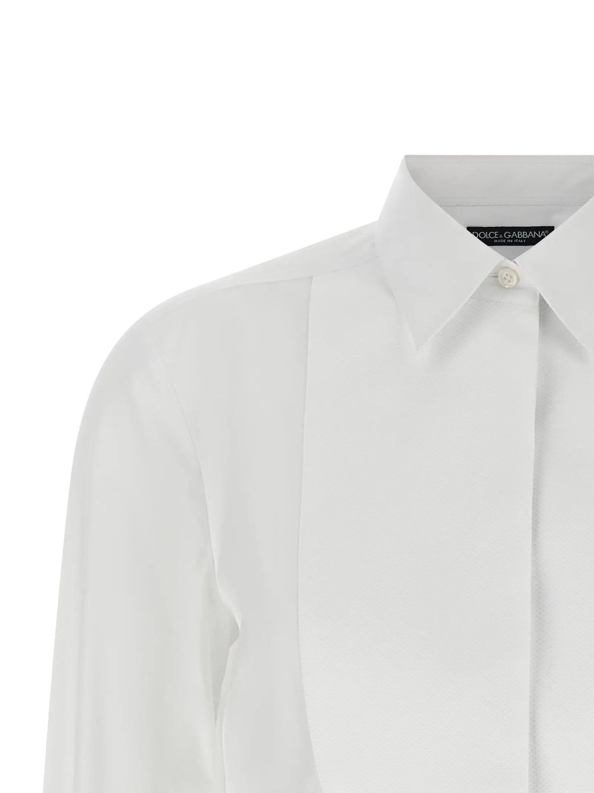 Chemise blanche dolce & gabbana en coton avec col net et tissu lisse, chemisier élégant pour femme
