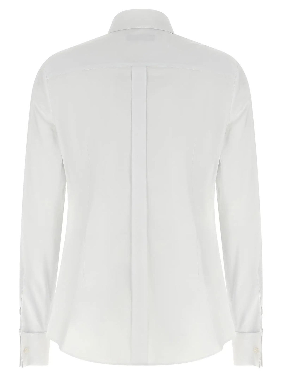 Chemise blanche en coton dolce & gabbana manches longues col classique avec pli au dos