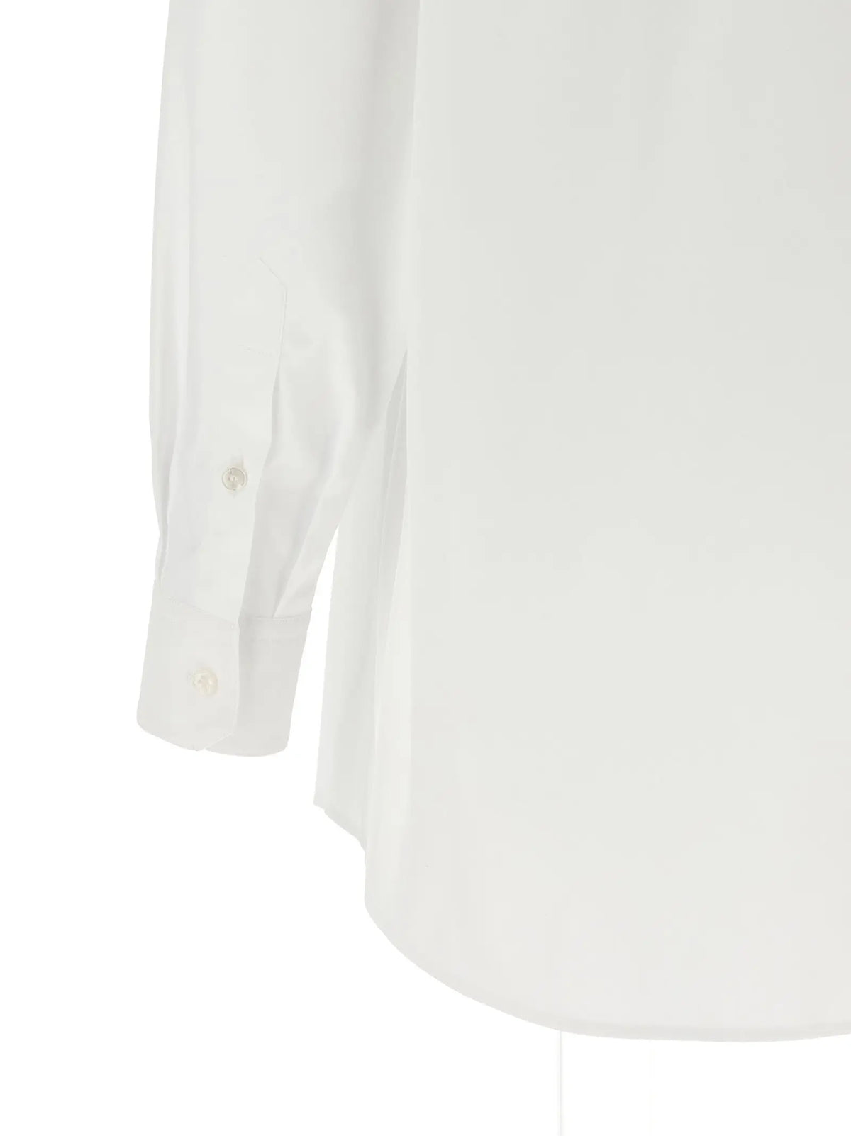 Blouse blanche en coton dolce & gabbana avec manches longues boutonnée et design minimaliste épuré