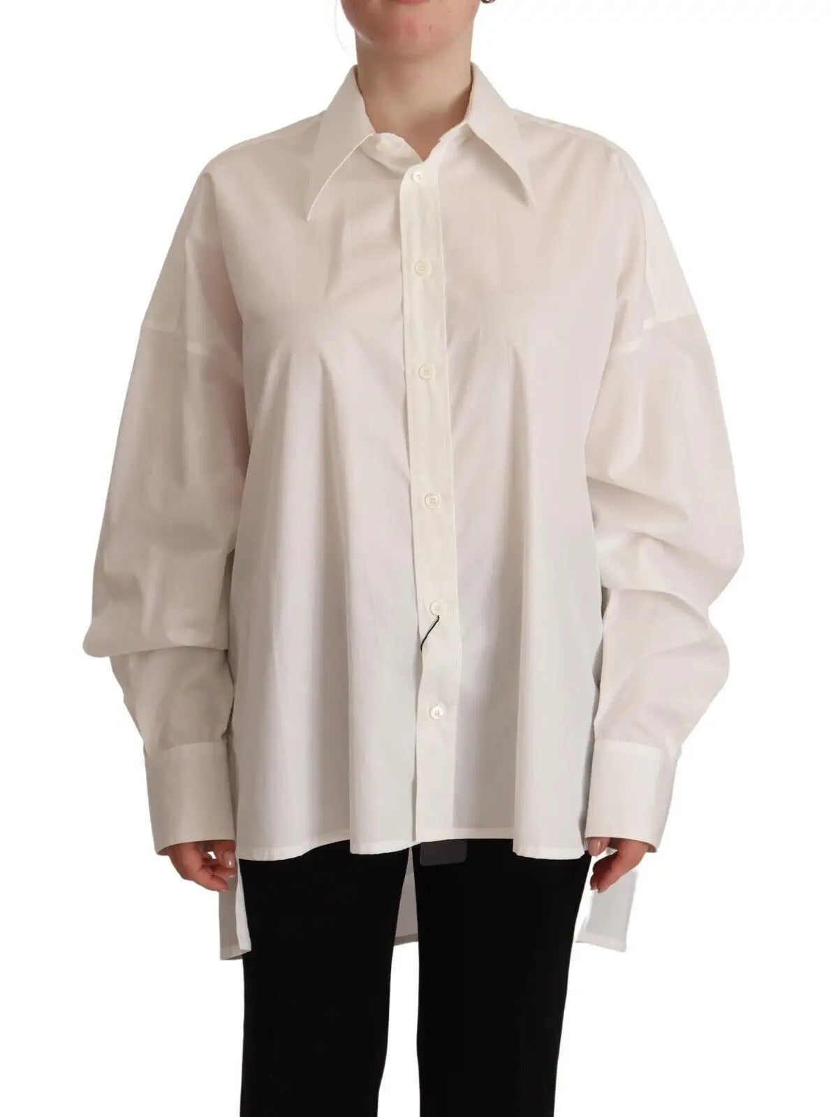 Off-white chemise oversize à boutons en coton dolce & gabbana à manches longues et col classique