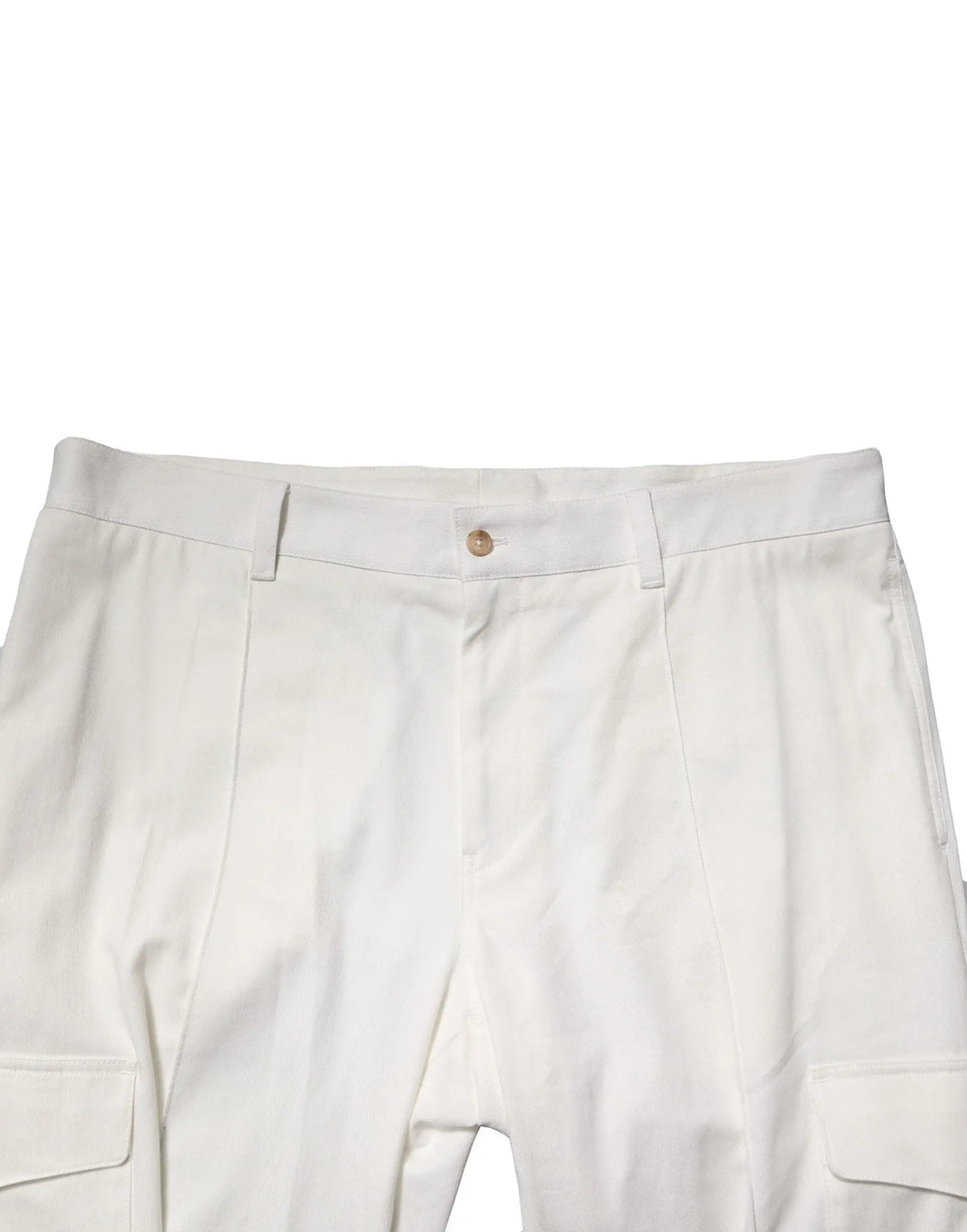 Pantalon cargo blanc en coton dolce & gabbana pour homme avec coupe ajustée et plis subtils à lavant