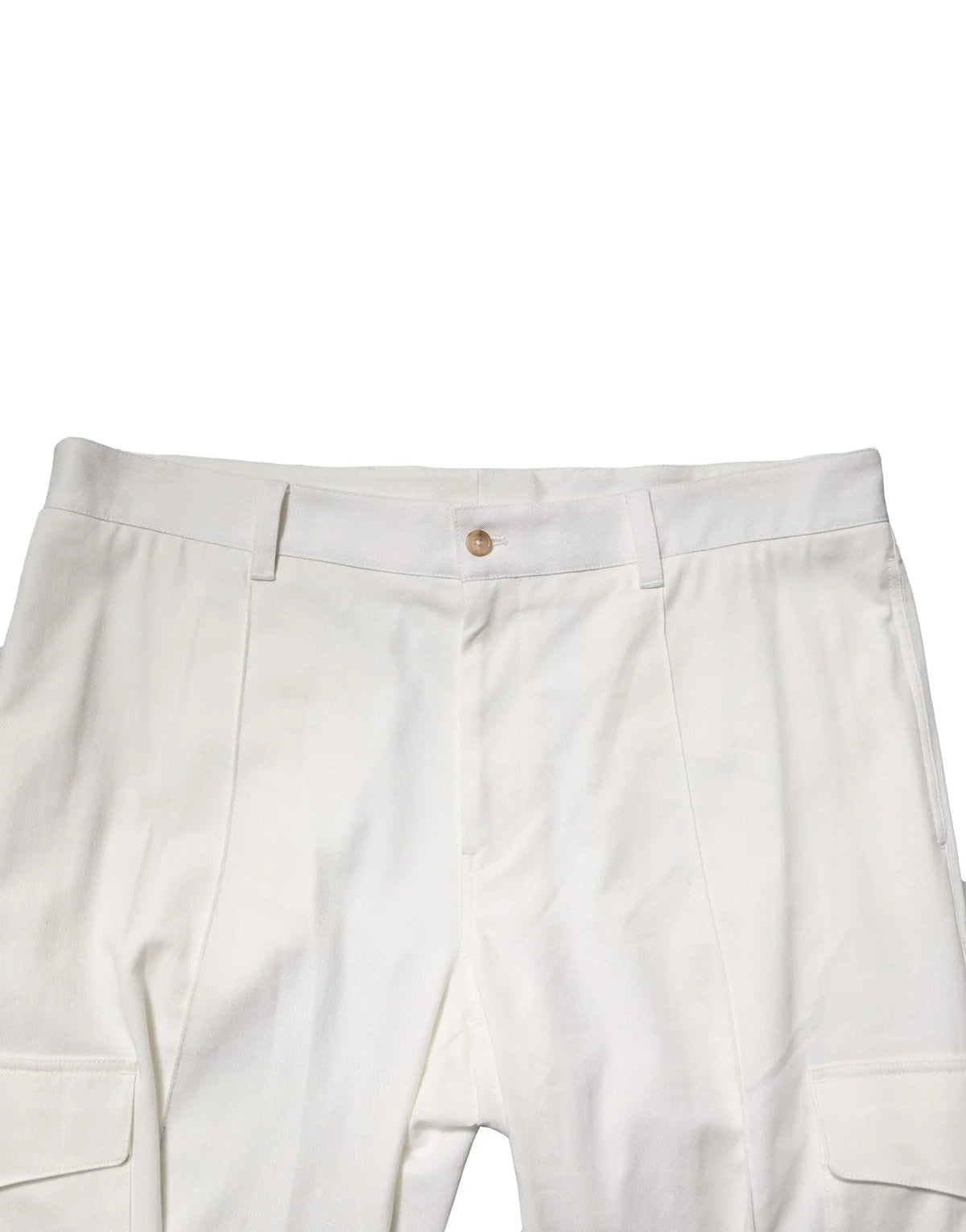 Pantalon cargo blanc en coton dolce & gabbana pour homme avec coupe ajustée et plis subtils à lavant