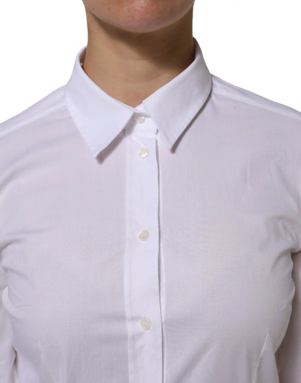Chemise formelle dolce & gabbana blanche en coton avec col net et boutons assortis style boutonné