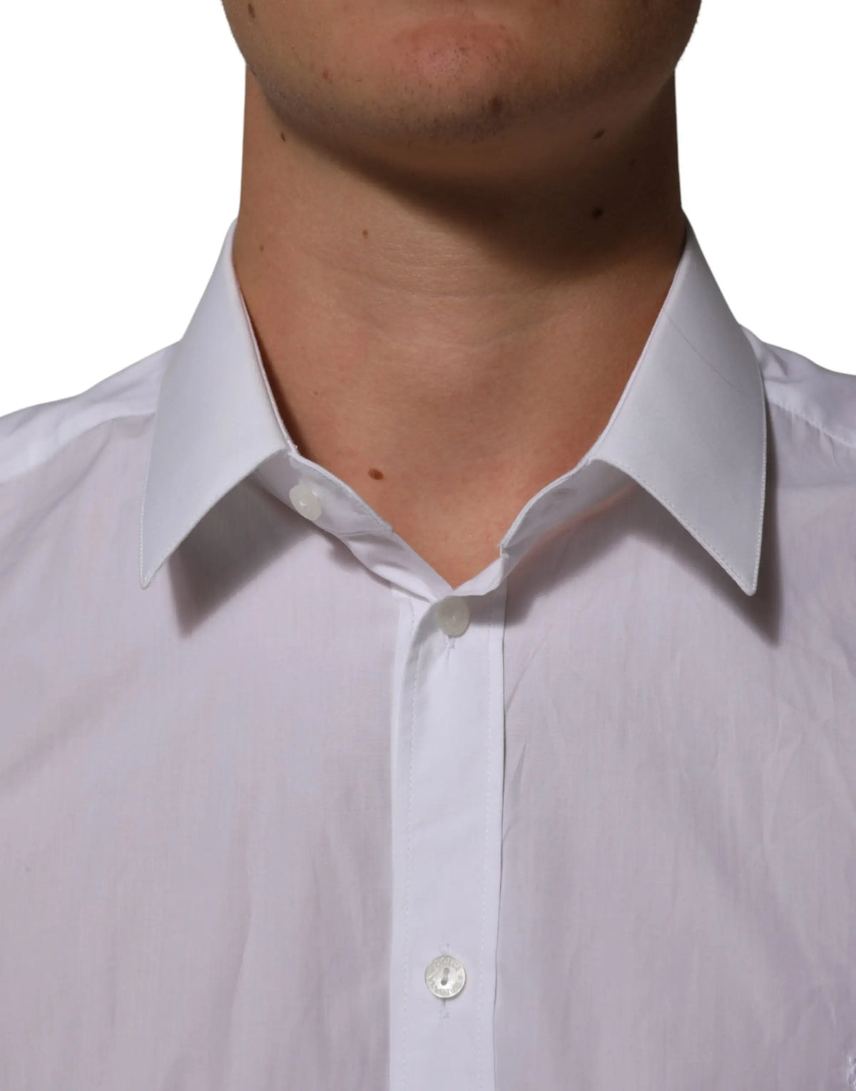 Chemise blanche pour homme dolce et gabbana en coton avec col classique et texture subtile idéale pour le bureau