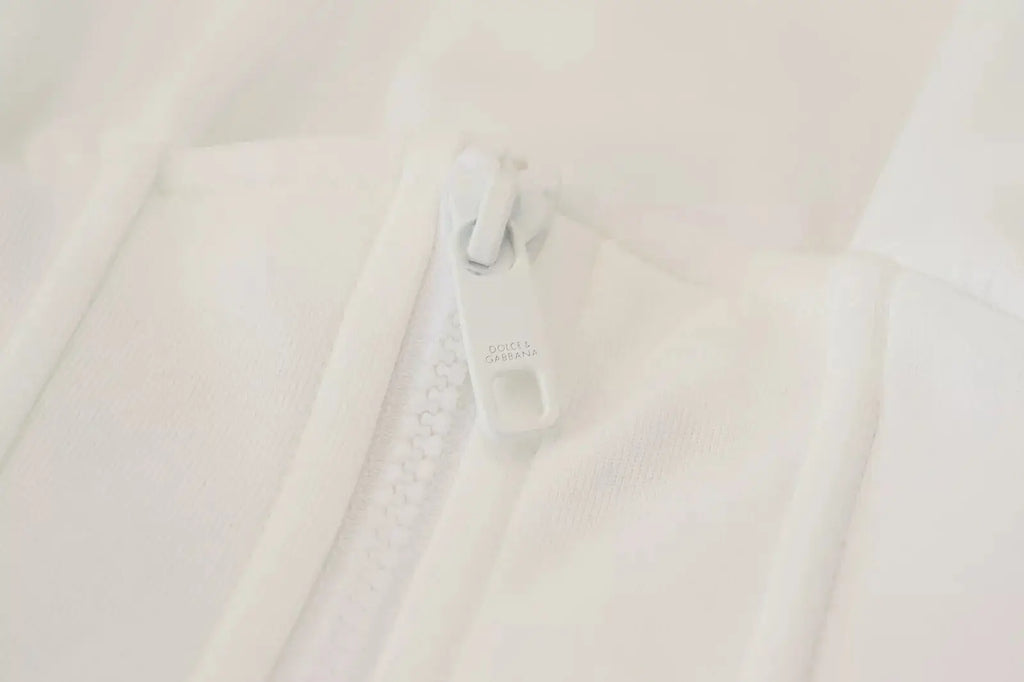 Fermeture éclair blanche sur tissu blanc d un corset cotton stretch dolce & gabbana femme