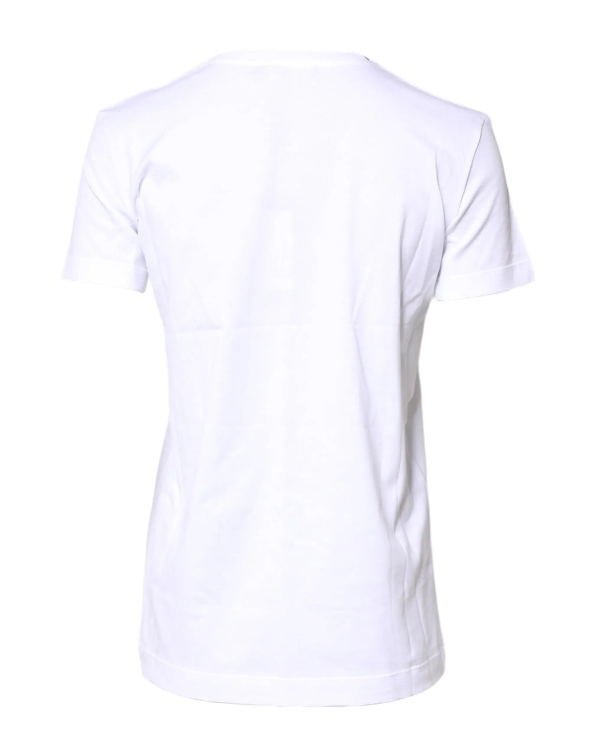 Dolce & gabbana t-shirt blanc en coton avec col rond simple et manches courtes