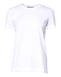 T-shirt blanc en coton dolce & gabbana à col rond classique et manches courtes