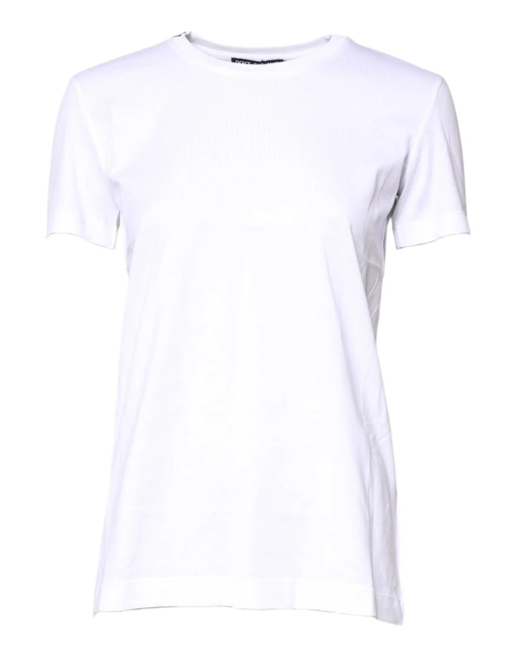 T-shirt blanc en coton dolce & gabbana à col rond classique et manches courtes