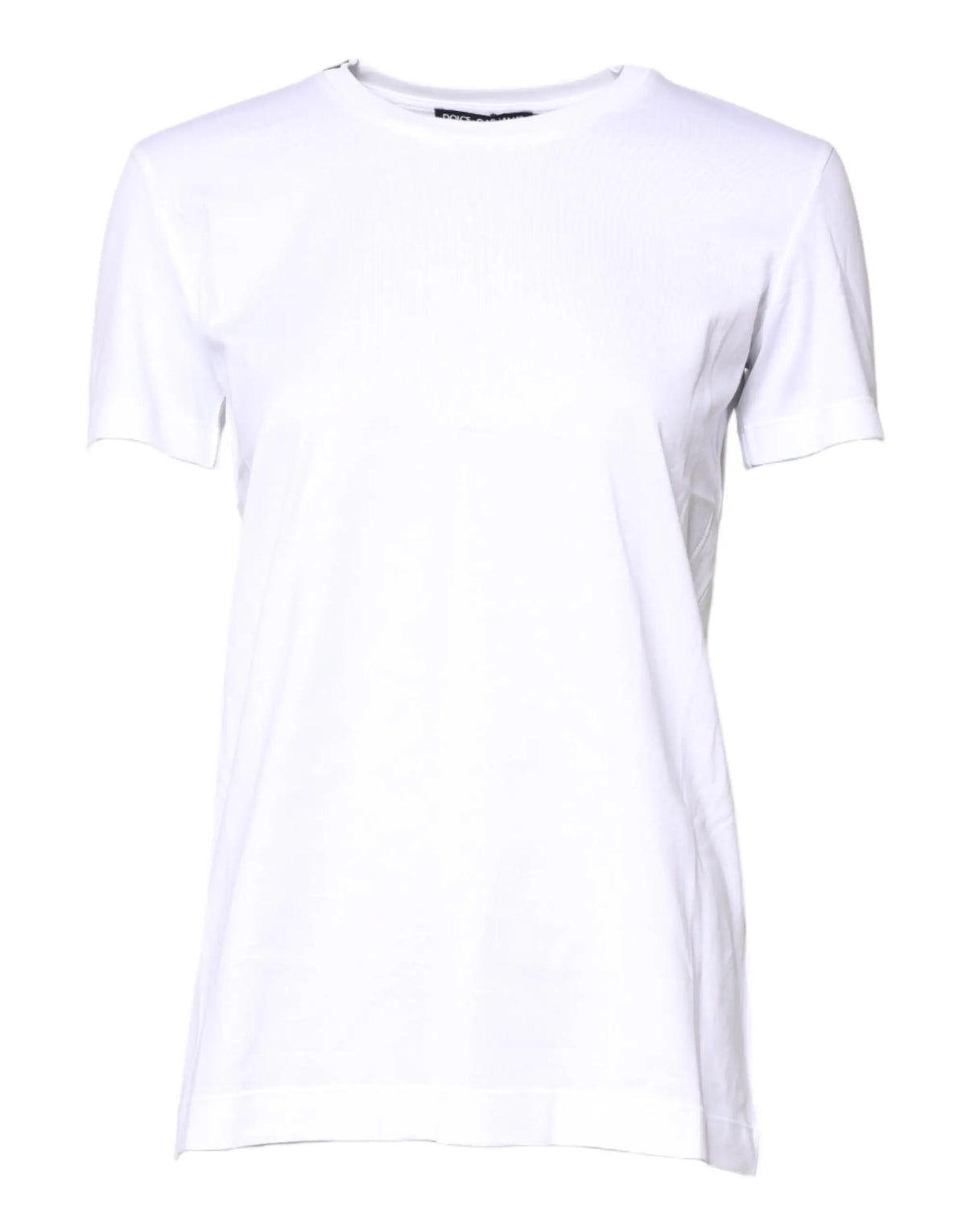 T-shirt blanc en coton dolce & gabbana à col rond classique et manches courtes
