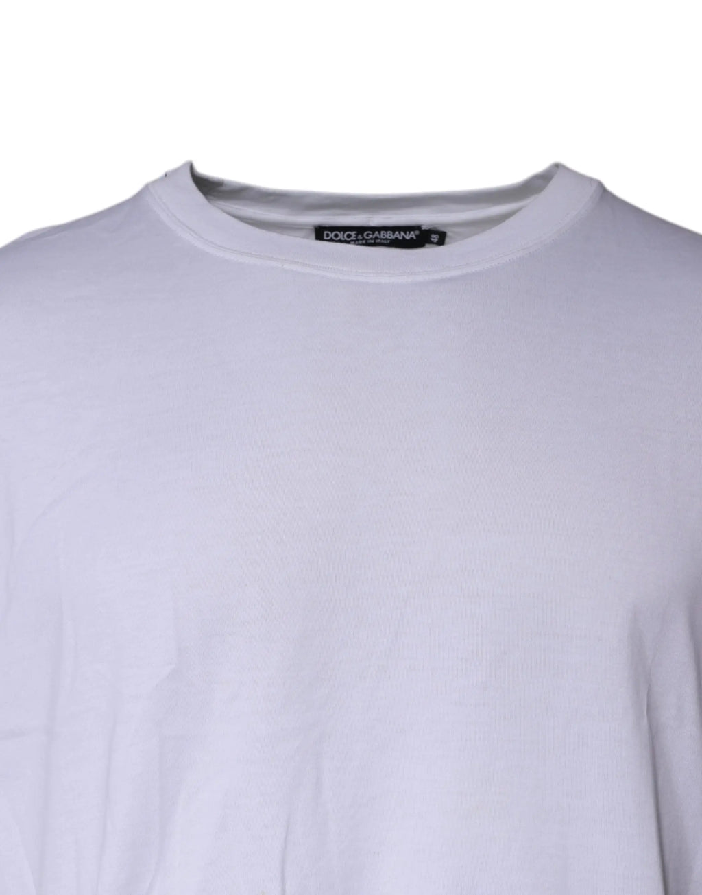 Dolce gabbana t shirt blanc col rond manches courtes en coton pour homme