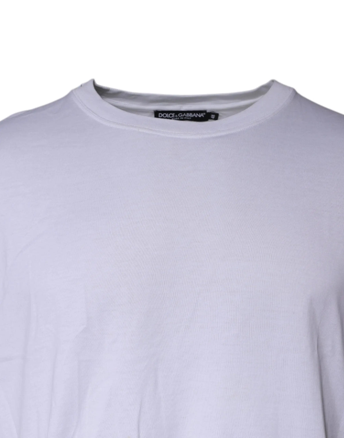 Dolce gabbana t shirt blanc col rond manches courtes en coton pour homme