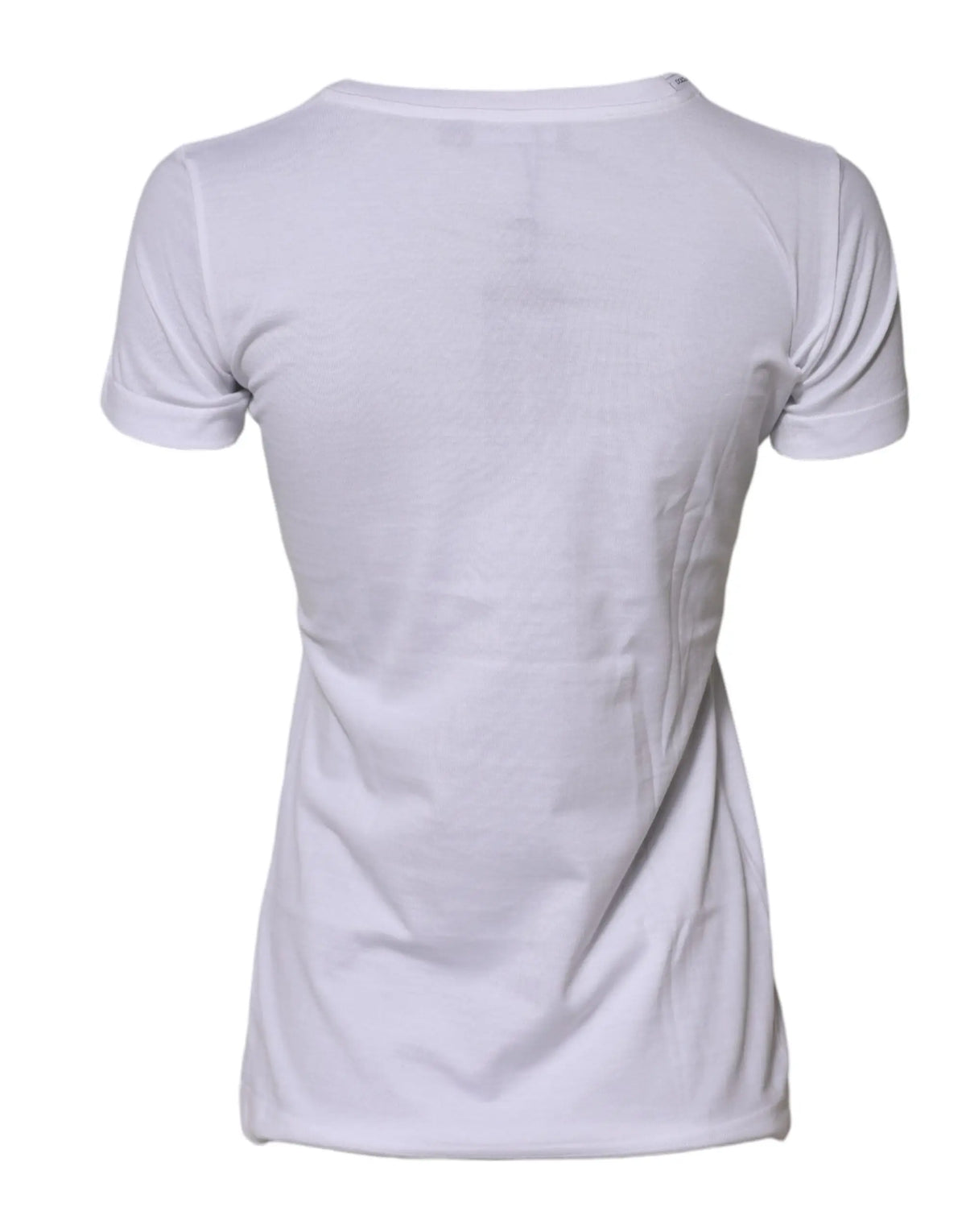T-shirt dolce gabbana blanc en coton manches courtes col rond tissu lisse et uni pour femme