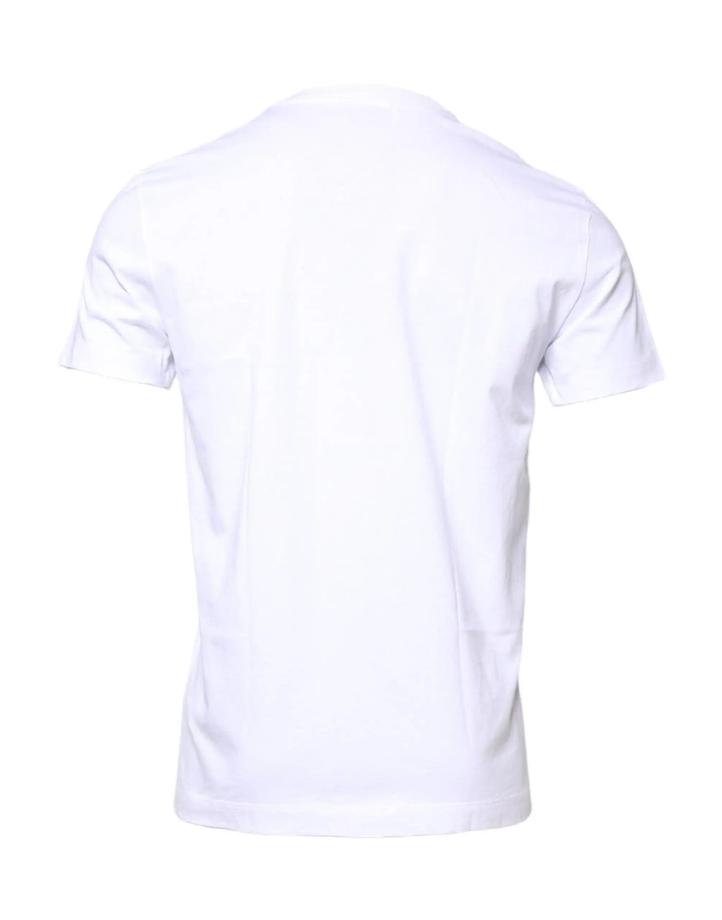 T-shirt blanc en coton dolce & gabbana avec broderie dg et col rond classique à manches courtes