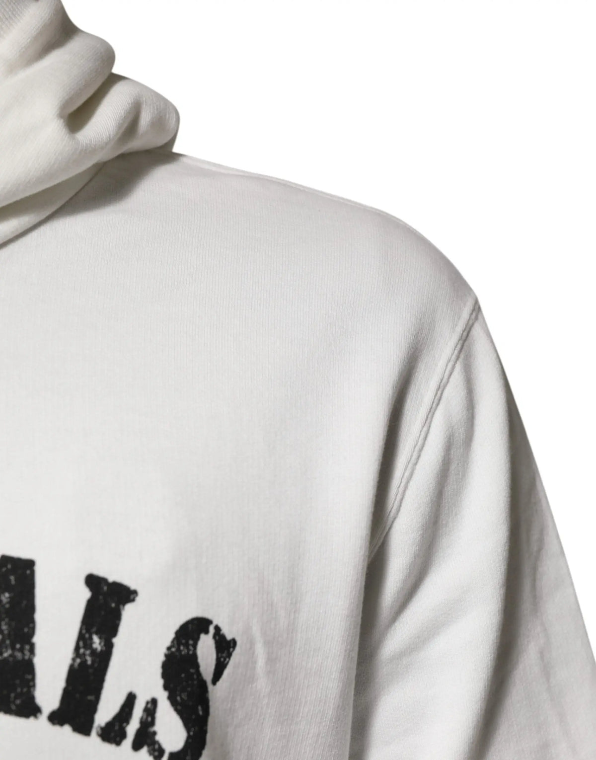 Sweat à capuche dolce & gabbana blanc en coton avec logo noir pochoir bold dg royal sur la poitrine
