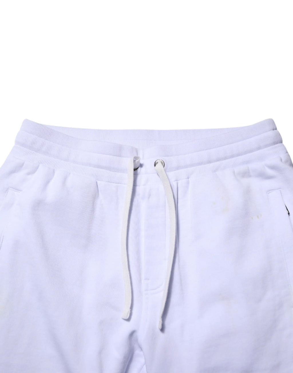 Pantalon de jogging blanc dolce & gabbana en coton avec tissu doux texturé et taille élastique assortie