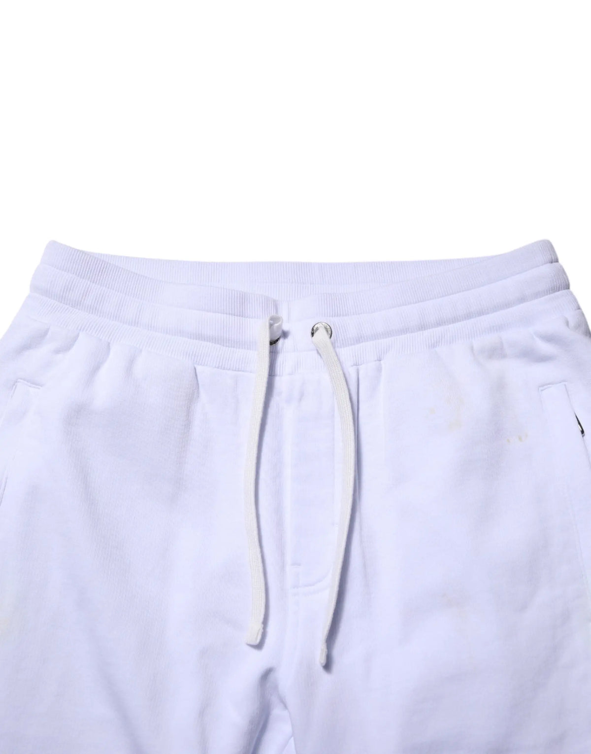 Pantalon de jogging blanc dolce & gabbana en coton avec tissu doux texturé et taille élastique assortie
