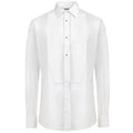Chemise habillée en coton blanc dolce & gabbana avec coupe ajustée et boutons noirs sur le devant