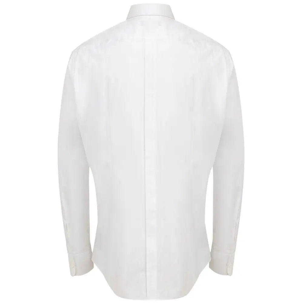 Chemise blanche pour homme dolce & gabbana en coton lisse avec col classique et manches longues