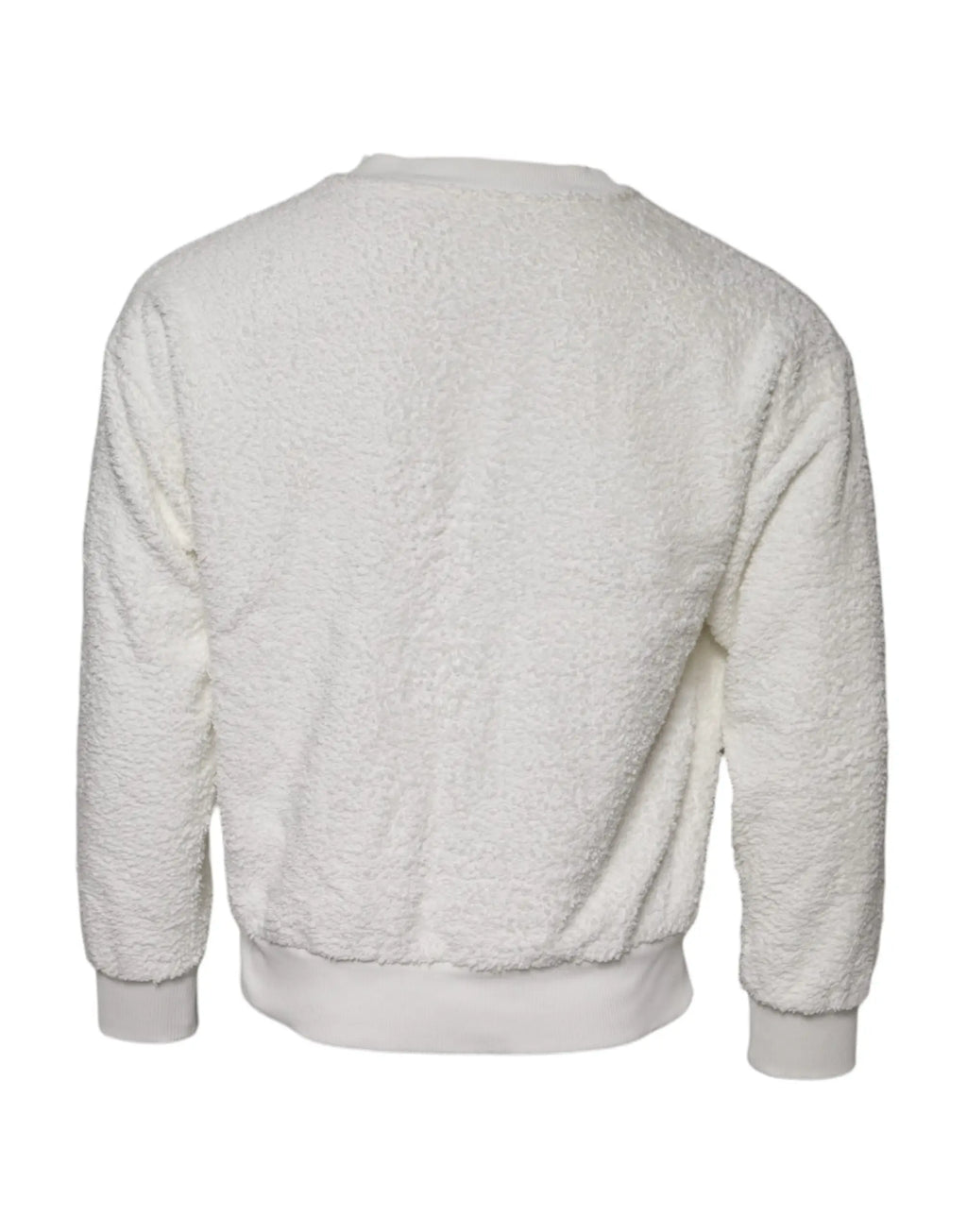 Dolce & gabbana sweat-shirt en molleton de coton blanc crème avec surface douce et poignets côtelés